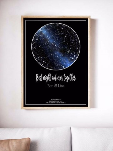 Persoonlijke sterrenhemel poster zwart