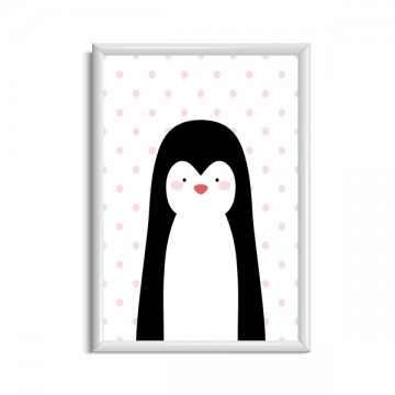 Pinquin poster zwart wit voor kinderkamer