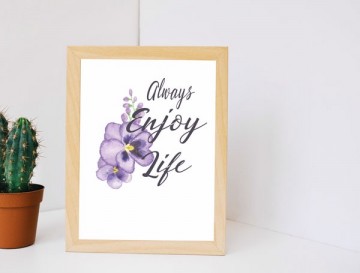 Poster bloemen en tekst enjoy lif