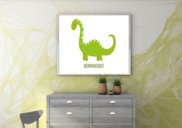 Poster dinosaurus babyposter met naam kind gepersonaliseerd