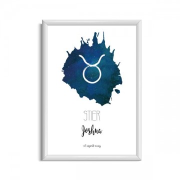 Poster geboorte sterrenbeeld gepersonaliseerd