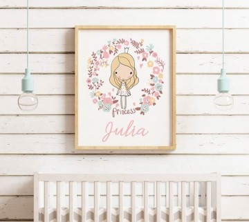 Poster meisje prinses met naam