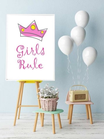 Poster meisje roze girls rule