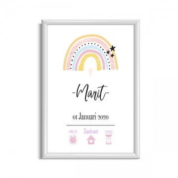 Regenboog poster met naam
