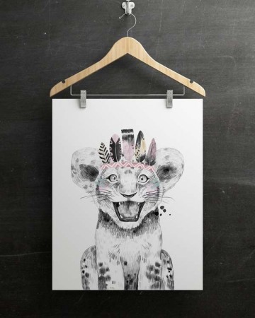 Safari baby dieren poster kinderkamer