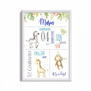 Safari geboorteposter zelf maken