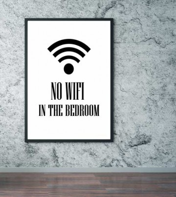 Scandinavische tekstposter no wifi in the bedroom
