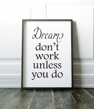 Scandinavische tekstposter zwart wit kantoorposter