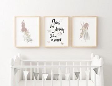 Set drie elfje zeemeermin meisjeskamer posters