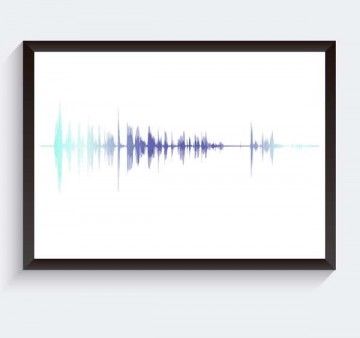 Soundwave poster in kleur en met tekst