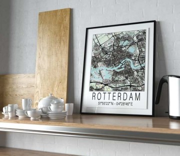 Stad poster rotterdam industriele stijl