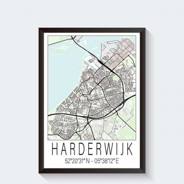 Stadskaart plattegrond poster harderwijk