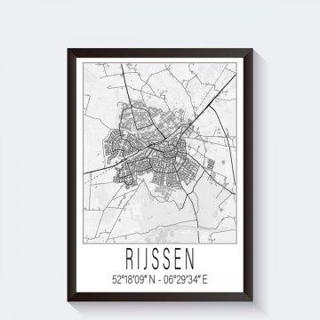 Stadsposter rijssen zwart wit