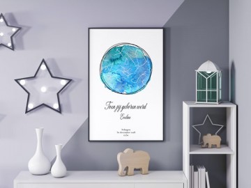Sterren geboorteposter aquarel the night sky
