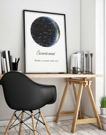 Sterren poster met datum en eigen tekst gepersonaliseerd