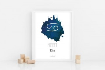 Sterrenbeeld geboorteposter kreeft