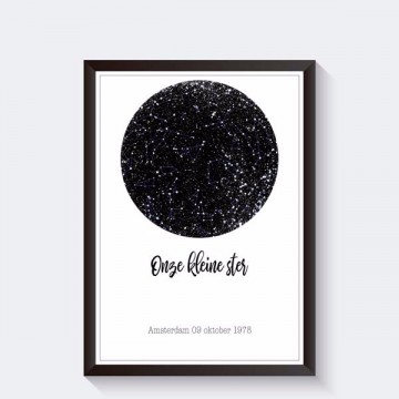 Sterrenhemel poster geboorte en trouwen speciaal kado