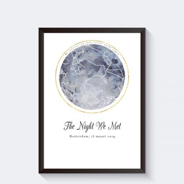 Sterrenhemel poster huwelijk cadeau aquarel