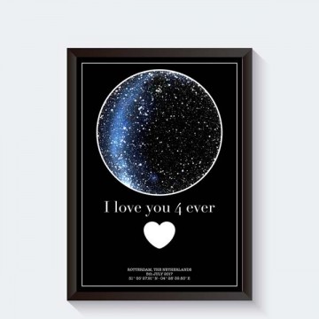 Sterrenposter gepersonaliseerd zwarte achtergrond night sky