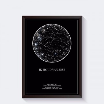 Sterrenposter night sky gepersonaliseerd cadeau