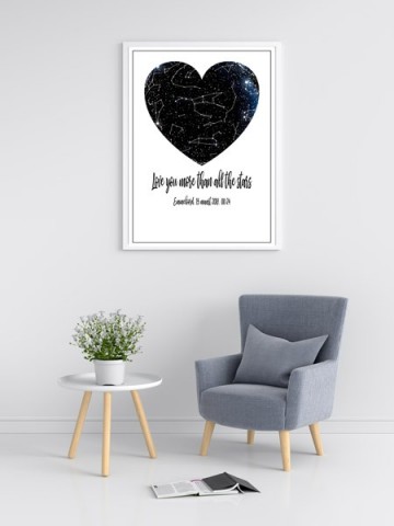 Sterrenposter night sky hart