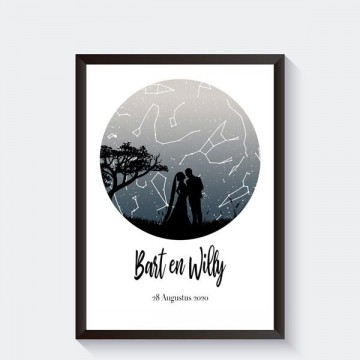 Sterrenposter trouwdag