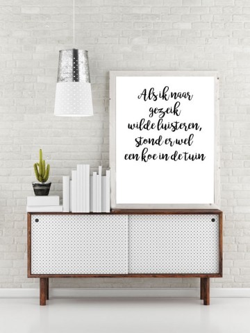 Tekstposter met quote koe grappig