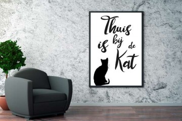 Thuis is waar de kat is frame bij bank