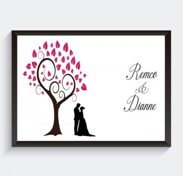 Trouw poster met namen koppel gepersonaliseerd