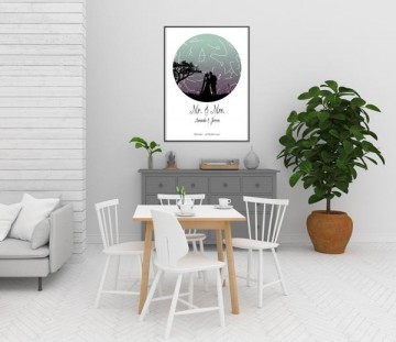 Trouwposter cadeau sterrenhemel