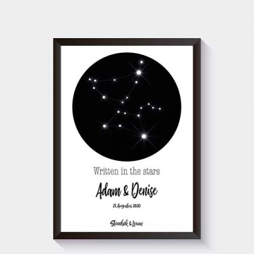 Trouwposter sterrenbeelden trouwcadeau