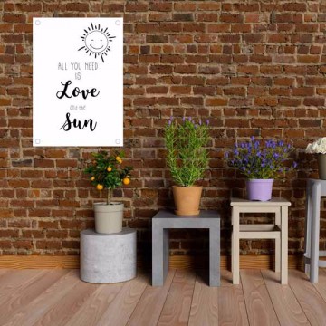 Tuinposter met tekst zwart wit