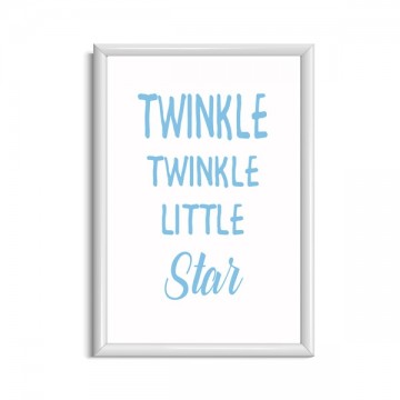 Twinkle twinkle little star lichtblauw frame wit