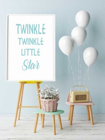 Twinkle twinkle little star lichtgroen frame balonnen