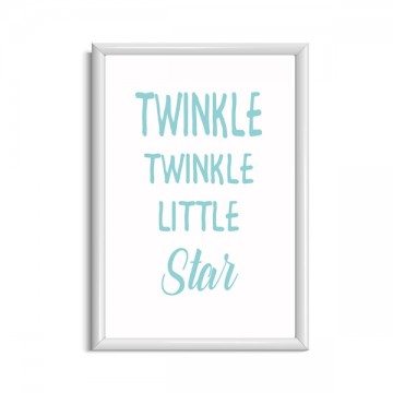 Twinkle twinkle little star lichtgroen frame wit