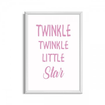 Twinkle twinkle little star roze frame wit