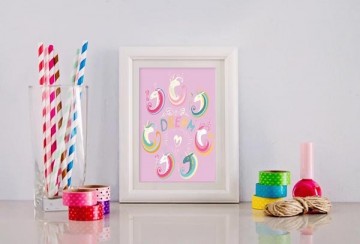 Unicorn set frame tafel meisje