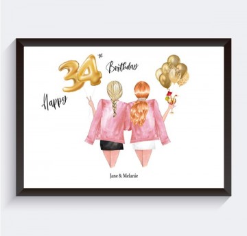 Uniek verjaardagscadeau vriendin portret