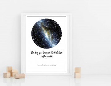 Vaderdag sterrenhemel poster cadeau