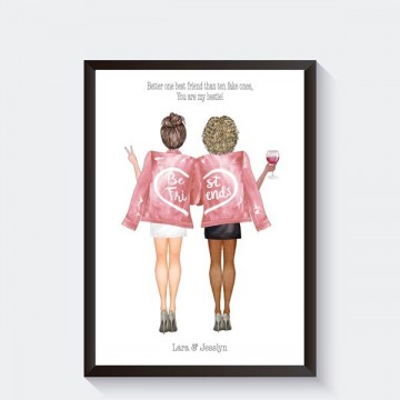 Verjaardag cadeau beste vriendin portret