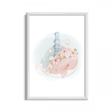 Walvis kinderkamer poster meisje