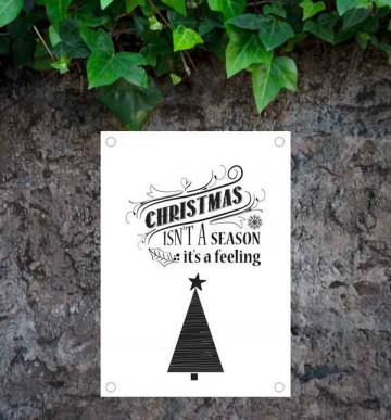 Winter tuinposter met kerst tekst