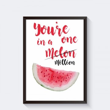 You are one in a melon frame zwart