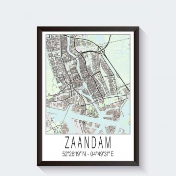Zaandam stadsposter stadskaart