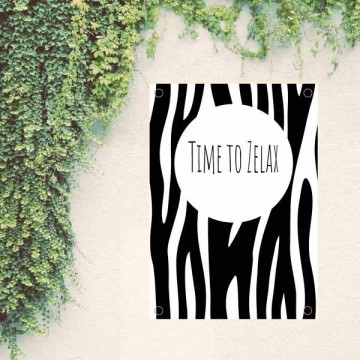 Zebra leuke tuinposter met tekst