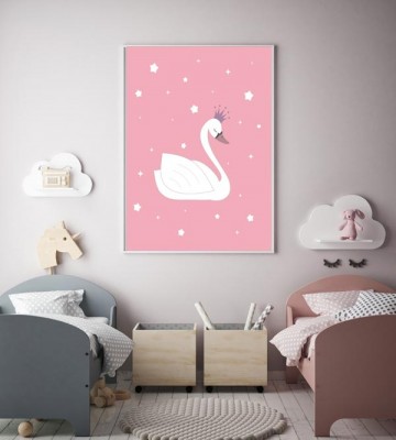 Zwaan poster kinderkamer sterren