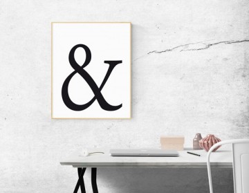 Zwart wit grafische poster scandinavisch