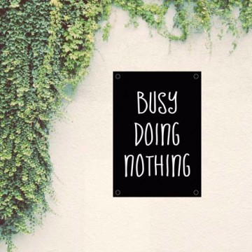 Zwart wit tuinposter met tekst