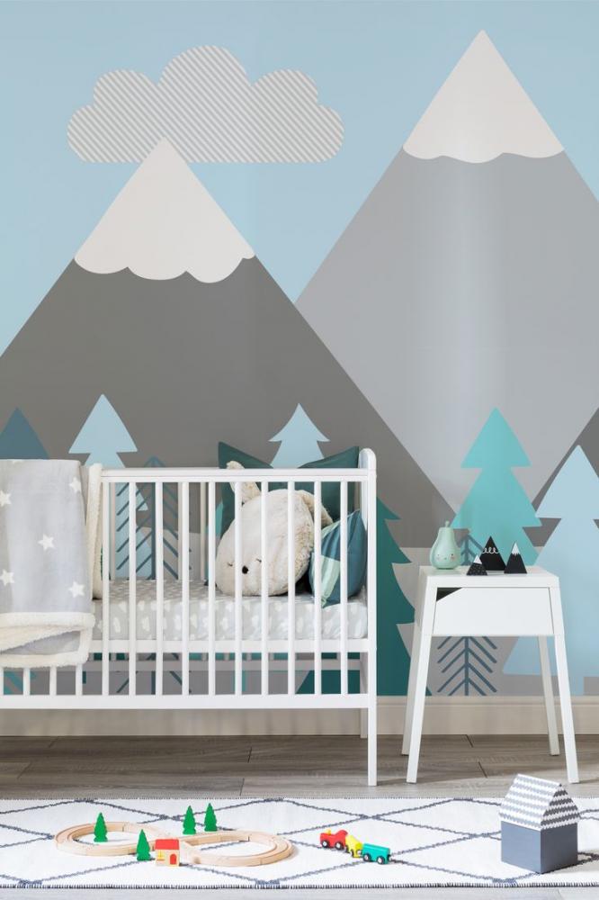 Babykamer schilderen met bergen